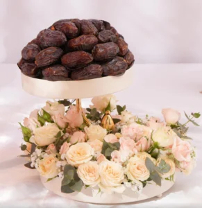 Delightful Gift Combo Premium Dates n Rose Stand